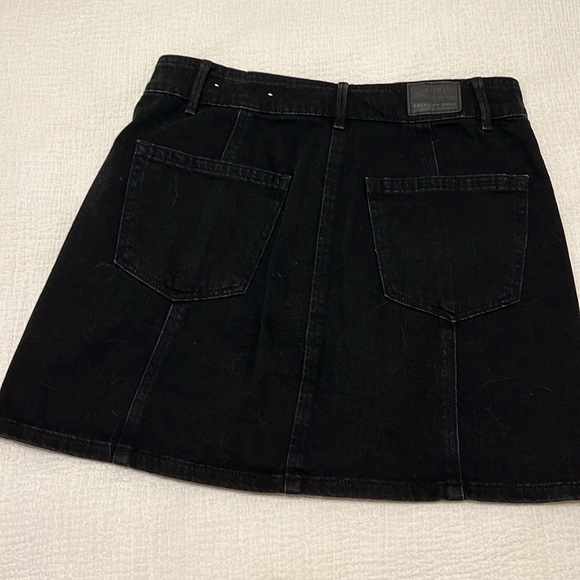 Black button front Jean skirt - Picture 3 of 4